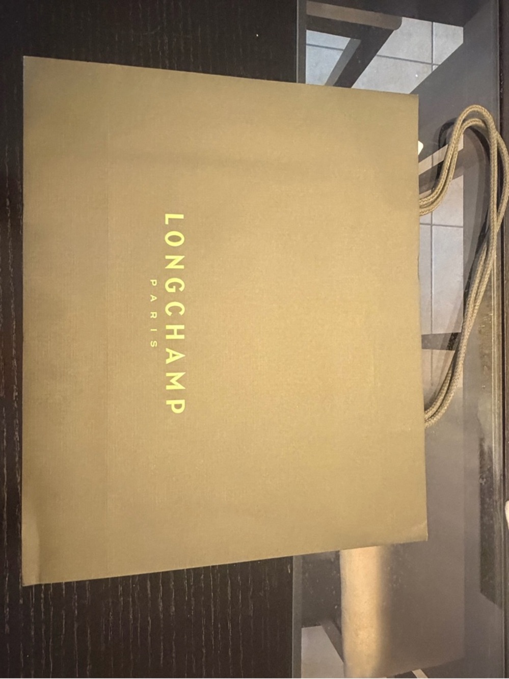 Longchamp Branded Box in Brown with Yellow Logo